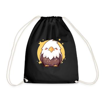 Pygargue à tête blanche Weißkopfseeadler - Sac de sport léger - noir - Devant