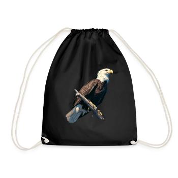Pygargue à tête blanche Weißkopfseeadler - Sac de sport léger - noir - Devant