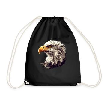 Pygargue à tête blanche Weißkopfseeadler - Sac de sport léger - noir - Devant