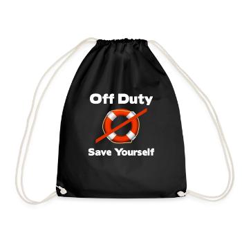 Off Duty Save Yourself Funny Lifeguards Iceland - Drawstring Bag - black - Front