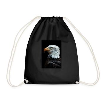 Pygargue à tête blanche Weißkopfseeadler - Sac de sport léger - noir - Devant