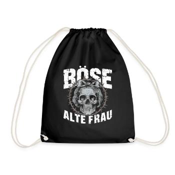 Motorrad Biker Lady Sarkasmus Böse alte Frau - Turnbeutel - Schwarz - Vorne