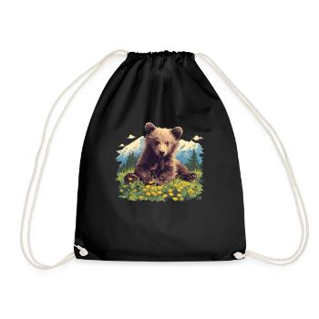 Bear Bären Bär - Turnbeutel - Schwarz - Vorne