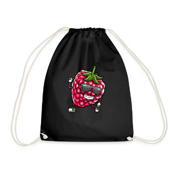 Beere Dancing Himbeeren Obst - Turnbeutel - Schwarz - Vorne
