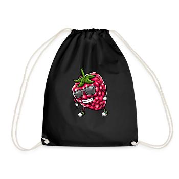 Beere Dancing Himbeeren Obst - Turnbeutel - Schwarz - Vorne