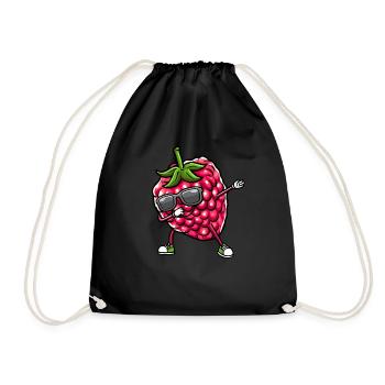 Beere Dancing Himbeeren Obst - Turnbeutel - Schwarz - Vorne