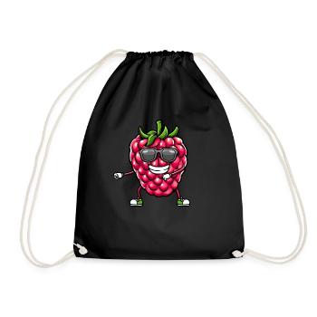 Beere Dancing Himbeeren Obst - Turnbeutel - Schwarz - Vorne