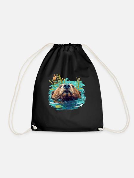 Beaver Biber - Turnbeutel - Schwarz