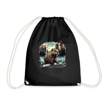 Beaver Biber - Sac de sport léger - noir - Devant
