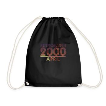 Anniversaire rétro avril 2000 - Ligne coucher de soleil - Sac de sport léger - noir - Devant