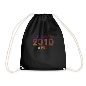 Retro Birthday April 2010 - Sunset line - Drawstring Bag - black - Front