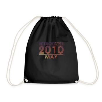 Retro Birthday May 2010 - Sunset line - Drawstring Bag - black - Front