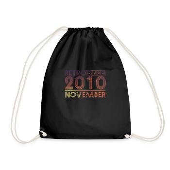 Retro Birthday November 2010 - Sunset line - Drawstring Bag - black - Front