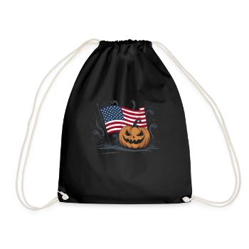 Halloween Costume Zombie Pumpkin Blood Spirit Party - Drawstring Bag - black - Front