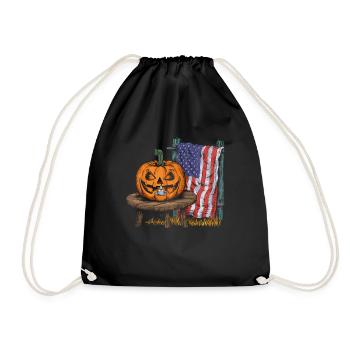 Halloween Costume Zombie Pumpkin Blood Spirit Party - Drawstring Bag - black - Front