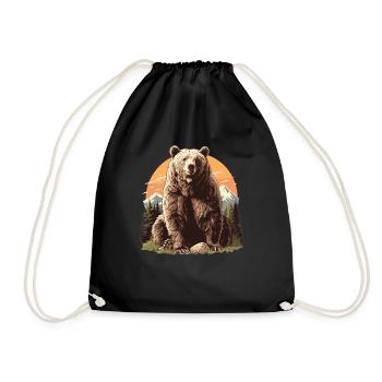 Bear Bären Bär - Turnbeutel - Schwarz - Vorne