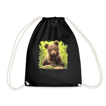 Bear Bären Bär - Turnbeutel - Schwarz - Vorne