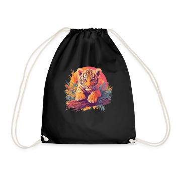 Tiger - Turnbeutel - Schwarz - Vorne
