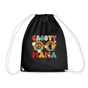 Groovy Mama Retro Mutter Mutter Matching Familie - Turnbeutel - Schwarz - Vorne