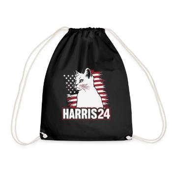 Kamala Harris 24 Cat Lady Supporter - Turnbeutel - Schwarz - Vorne