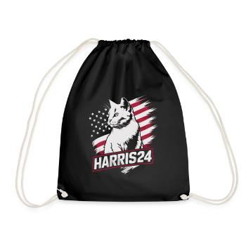 Kamala Harris 24 Cat Lady Supporter - Turnbeutel - Schwarz - Vorne