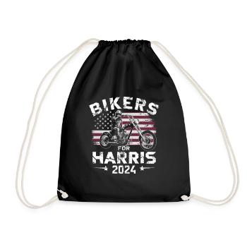 Bikers For Harris Kamala 2024 - Turnbeutel - Schwarz - Vorne