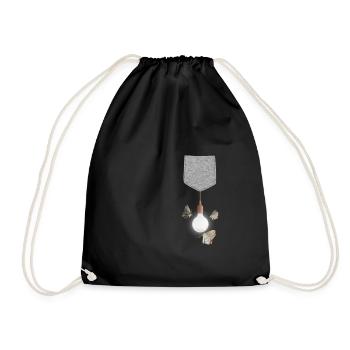 Papillon de nuit attiré par l’ampoule suspendue à la poche - Sac de sport léger - noir - Devant