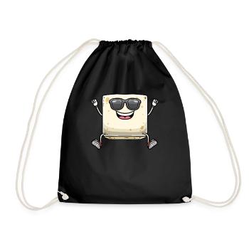 Tofu dansant pour les végétaliens et les amateurs de tofu - Sac de sport léger - noir - Devant