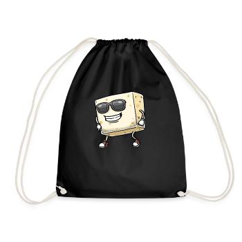Tofu dansant pour les végétaliens et les amateurs de tofu - Sac de sport léger - noir - Devant
