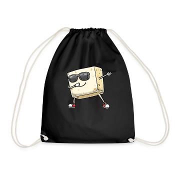 Tofu dansant pour les végétaliens et les amateurs de tofu - Sac de sport léger - noir - Devant