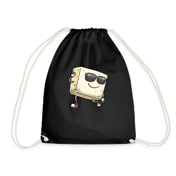 Tofu dansant pour les végétaliens et les amateurs de tofu - Sac de sport léger - noir - Devant