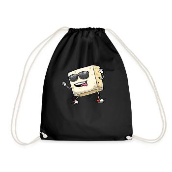 Tofu dansant pour les végétaliens et les amateurs de tofu - Sac de sport léger - noir - Devant