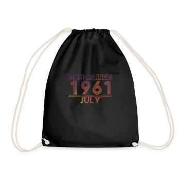 Retro Birthday July 1961 - Sunset line - Drawstring Bag - black - Front