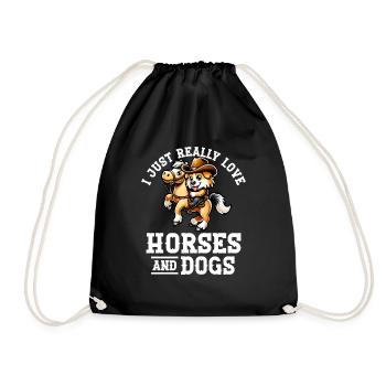J’adore les chevaux et les chiens - Sac de sport léger - noir - Devant