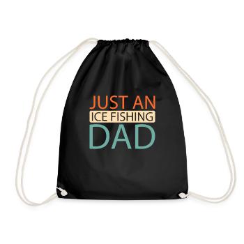 Eisfischen Eisangeln Just An Ice Fishing Dad - Turnbeutel - Schwarz - Vorne