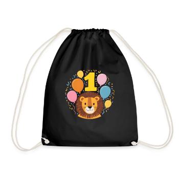 1er anniversaire Leo Fête d’anniversaire des enfants - Sac de sport léger - noir - Devant