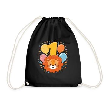 1er anniversaire Leo Fête d’anniversaire des enfants - Sac de sport léger - noir - Devant