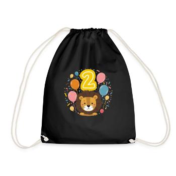 2ème anniversaire Leo Fête d’anniversaire des enfants - Sac de sport léger - noir - Devant