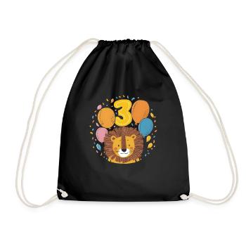 3ème anniversaire Leo Kids Anniversaire - Sac de sport léger - noir - Devant