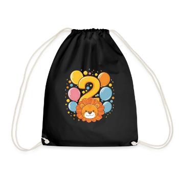 2ème anniversaire Leo Fête d’anniversaire des enfants - Sac de sport léger - noir - Devant