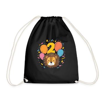 2ème anniversaire Leo Fête d’anniversaire des enfants - Sac de sport léger - noir - Devant