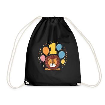 1er anniversaire Leo Fête d’anniversaire des enfants - Sac de sport léger - noir - Devant
