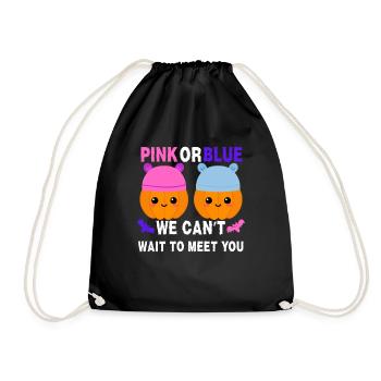 Halloween pink or themed gender reveal party shirt - Drawstring Bag - black - Front