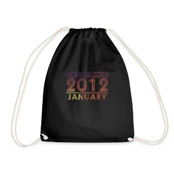 Retro Birthday January 2012 - Sunset line - Drawstring Bag - black - Front