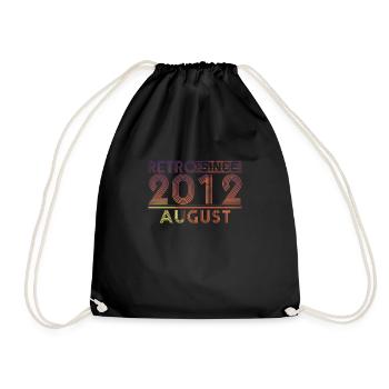Retro Birthday August 2012 - Sunset line - Drawstring Bag - black - Front
