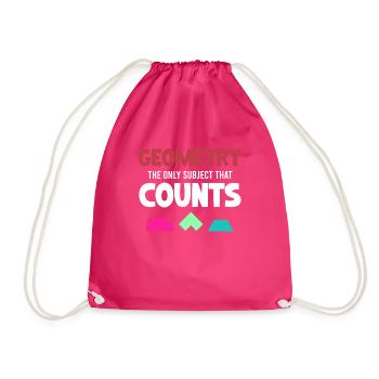 Geometry is the only subject that counts funny - Drawstring Bag - fuchsia - Front