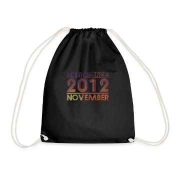 Retro Birthday November 2012 - Sunset line - Drawstring Bag - black - Front