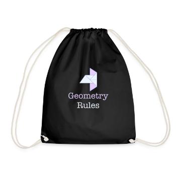 Geometry Rules Funny Teacher - Drawstring Bag - black - Front