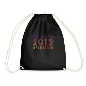 Retro Birthday December 2012 - Sunset line - Drawstring Bag - black - Front