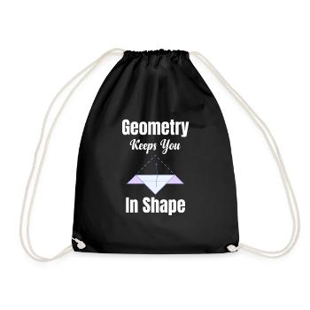Geometry Keeps You In Shape Funny Teacher - Drawstring Bag - black - Front